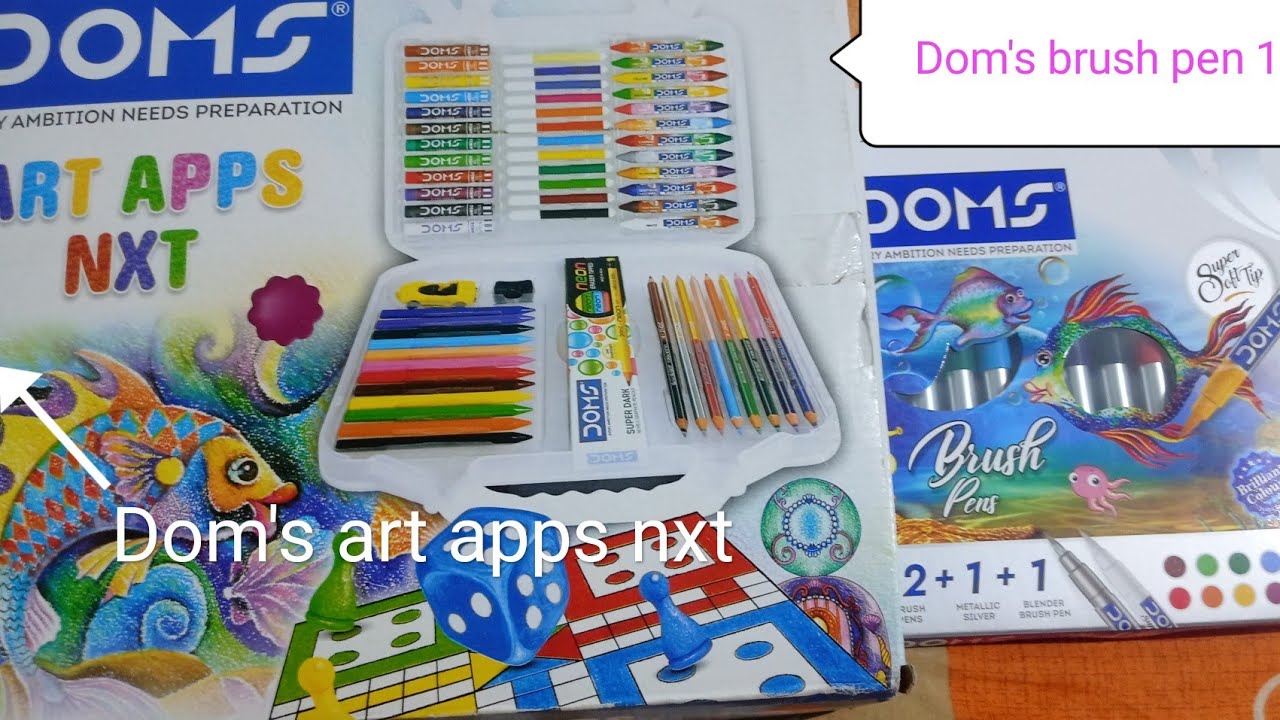 DOMS 2 product Unboxing(Dom's brush pen 14 shades & Dom's art apps nxt ...