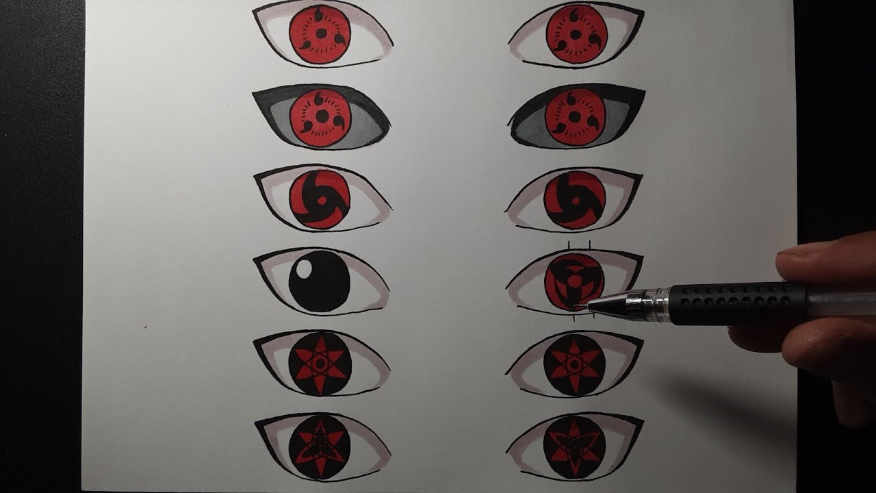 How to draw Sharingan eye - Naruto - YouTube