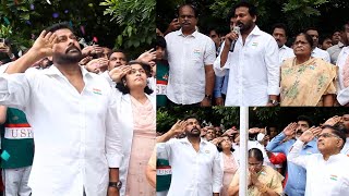 Megastar Chiranjeevi Flag Hoisting with his Mother Anjana Devi | IndiaGlitz Telugu