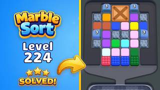 Marble Sort! - Color Puzzle Level 224 Walkthrough 🧩 | Solution & Gameplay (VooDoo) 🔴