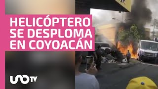 Helicóptero se desploma en predio de la alcaldía Coyoacán; reportan tres muertos