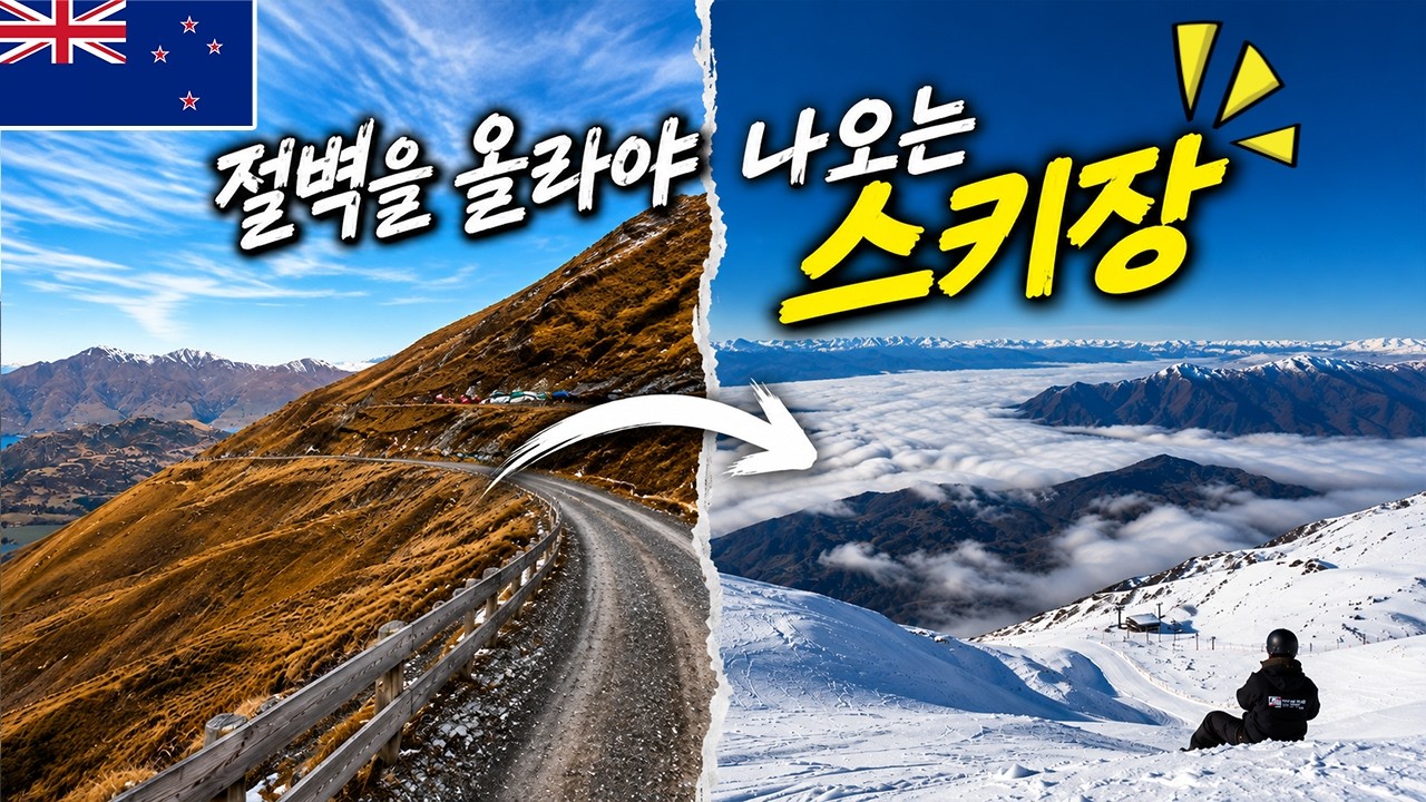 절벽을 올라가야 나오는 대자연 스키장 !