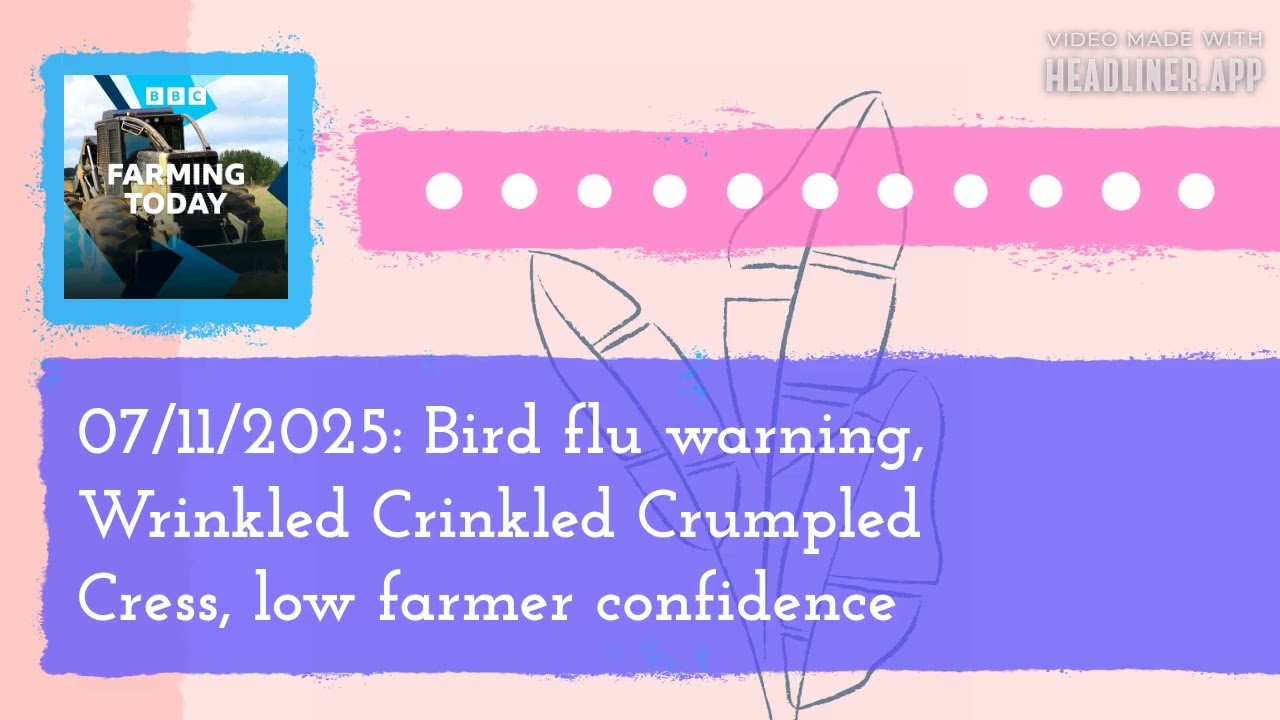 07/11/2025: Bird flu warning, Wrinkled Crinkled Crumpled Cress, low farmer confidence | Farming...