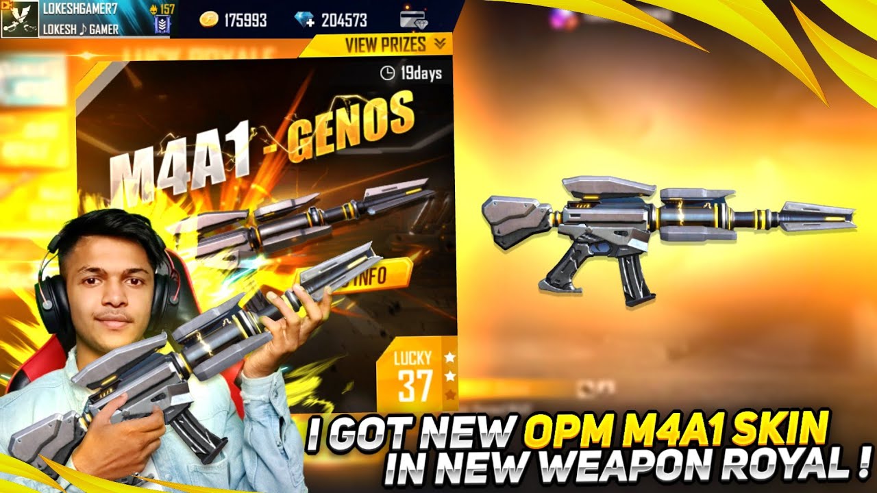 New Weapon Royale I Got New Legendary M4A1 Genos Gun Skin RIP 20,000 Diamonds Garena Free Fire 2021