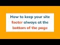 Flexbox Use Case 1| Sticky Footer| How to keep the site footer always at the bottom of the page