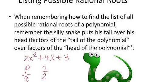 4-9 Solve Polynomial Equations- Video Notes