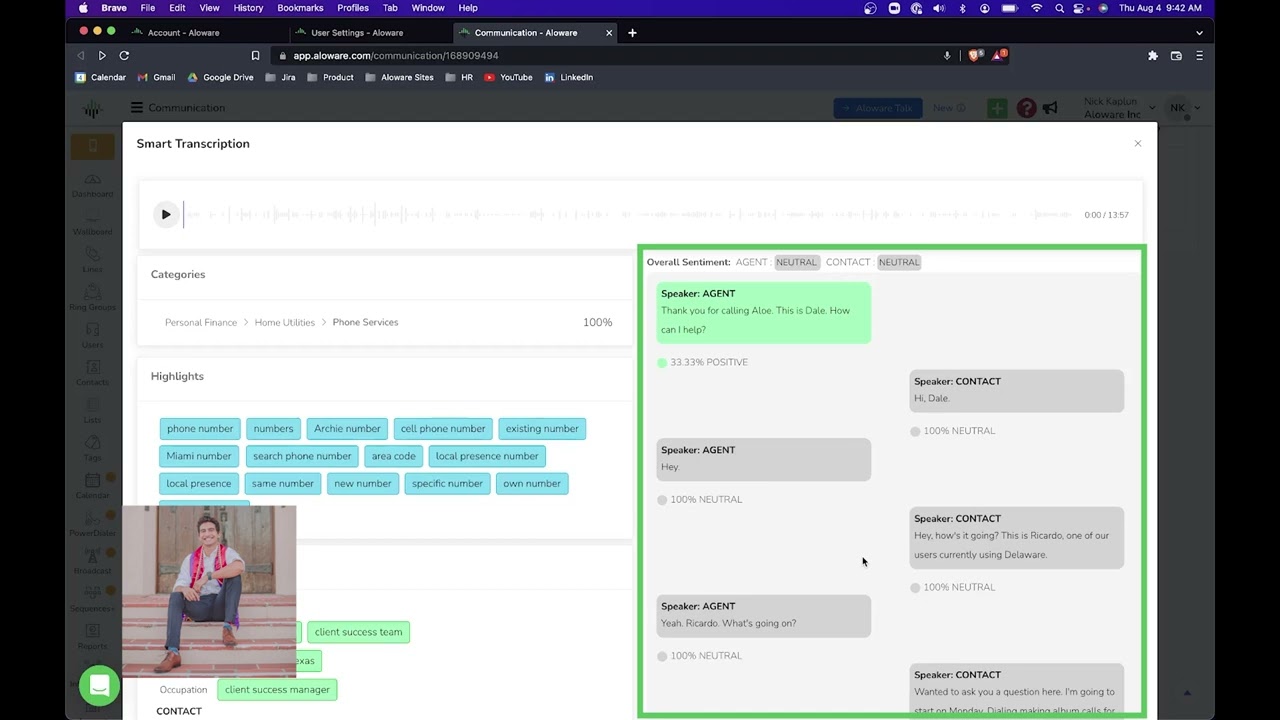 Aloware Smart Transcription (SmartScribe) now in FREE trial!