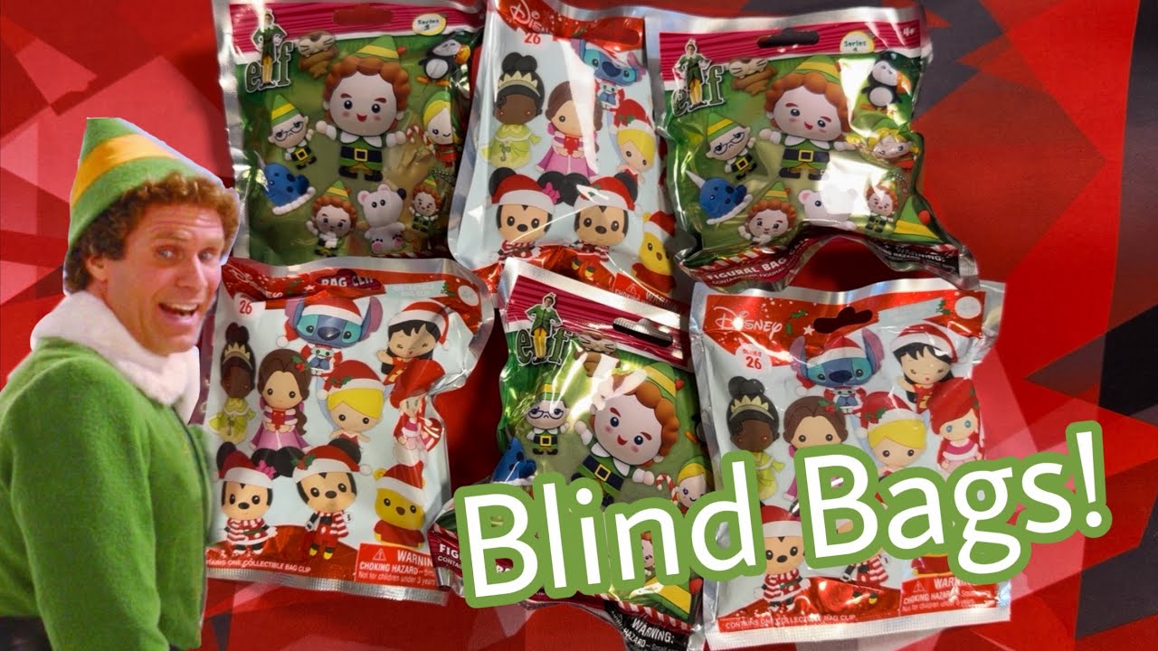 ❤️ Открываем праздничные пакеты Disney & ELF Figure Clip Blind Bag Bag Bag Bags!! 💚
