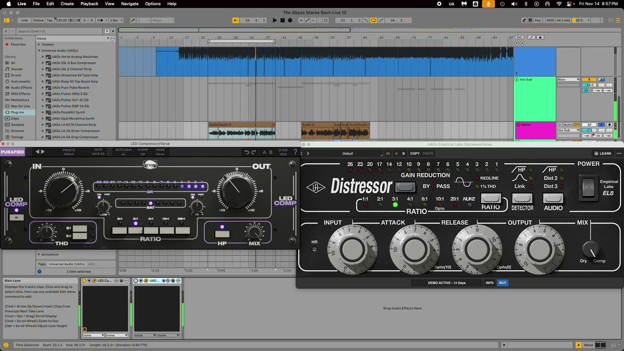Purafied Audio LED Comp vs UAD EL8 Distressor Shootout
