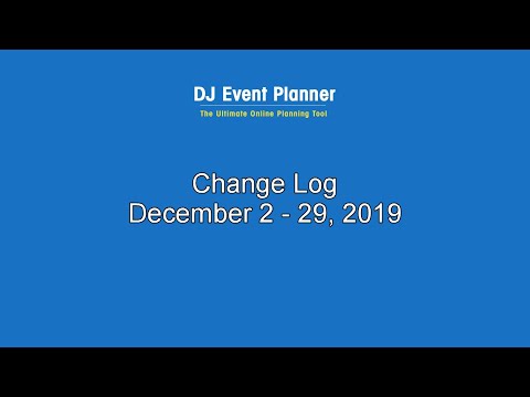 DJEP Change Log for December 2 through 29, 2019