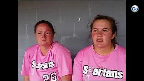 USC Upstate pitchers Lexi Shubert (right) and Holly McKinnon on eve of NCAA tournament.