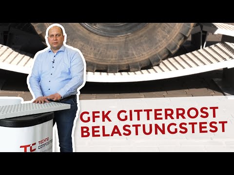 GFK-Gitterrost Herstellung - erste Prüfung durch Belastungstest