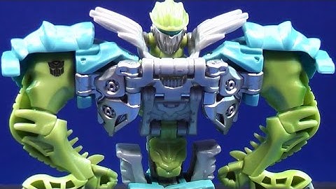 TRANSFORMERS 4 AGE OF EXTINCTION 1 STEP DINOBOT SLASH TOY REVIEW