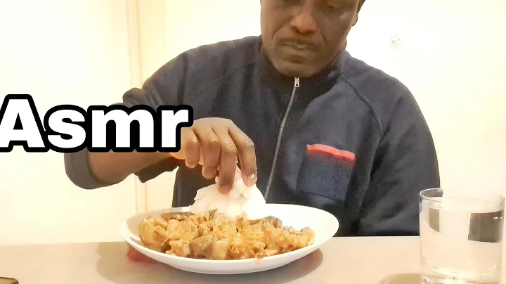 ASMR MUKBANG WHITE SOUP WITH POUNDED YAM FUFU/NIGERIAN FOOD MUKBANG/NO TALKING