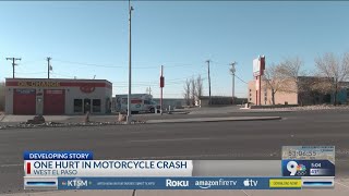 Person hurt after motorcycle crash in West El Paso