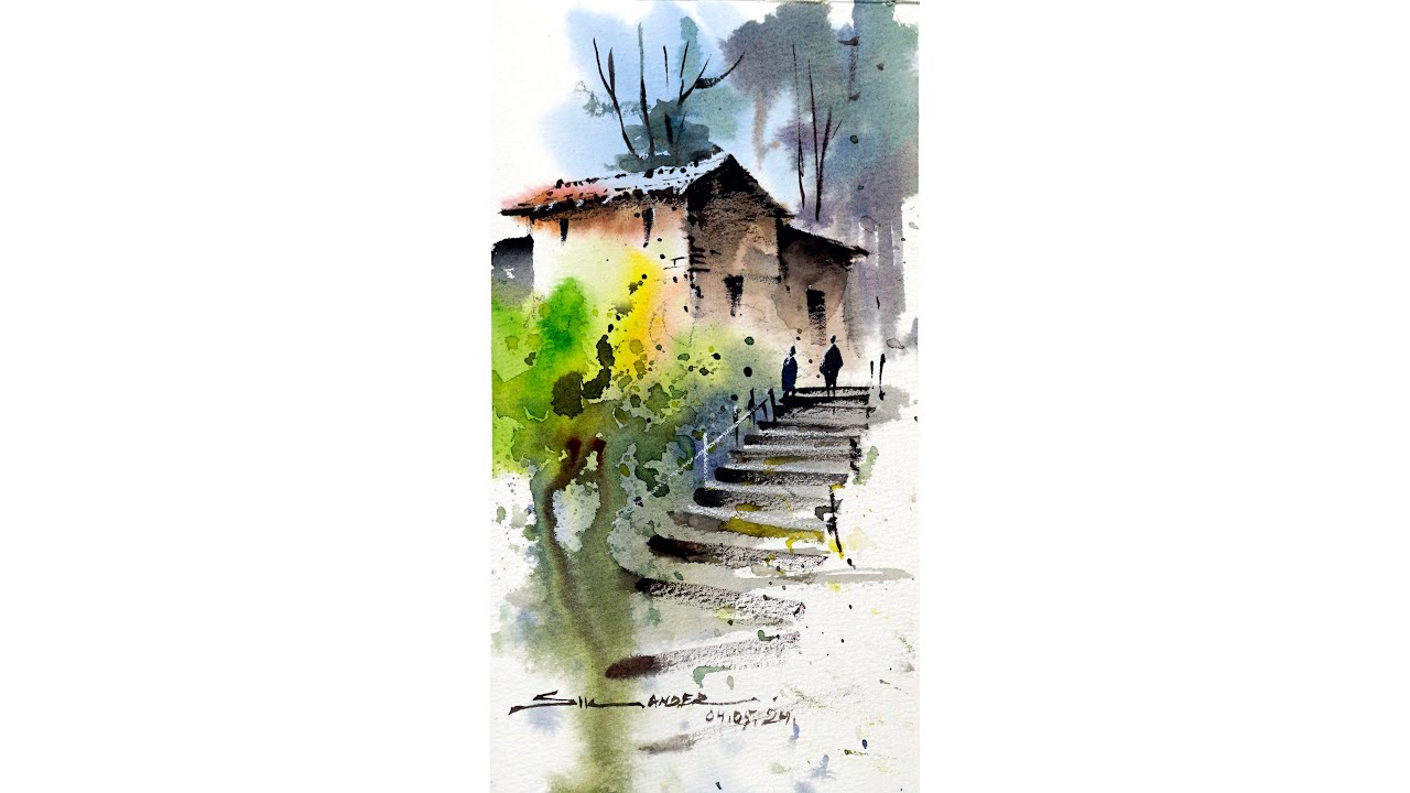 Easy Watercolor Landscape Painting 04 05 2024