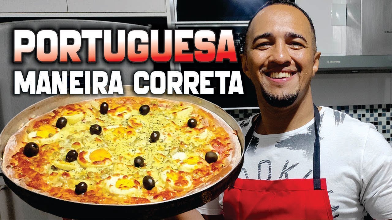 Como fazer a PIZZA PORTUGUESA em casa, utilizei o forno caseiro.