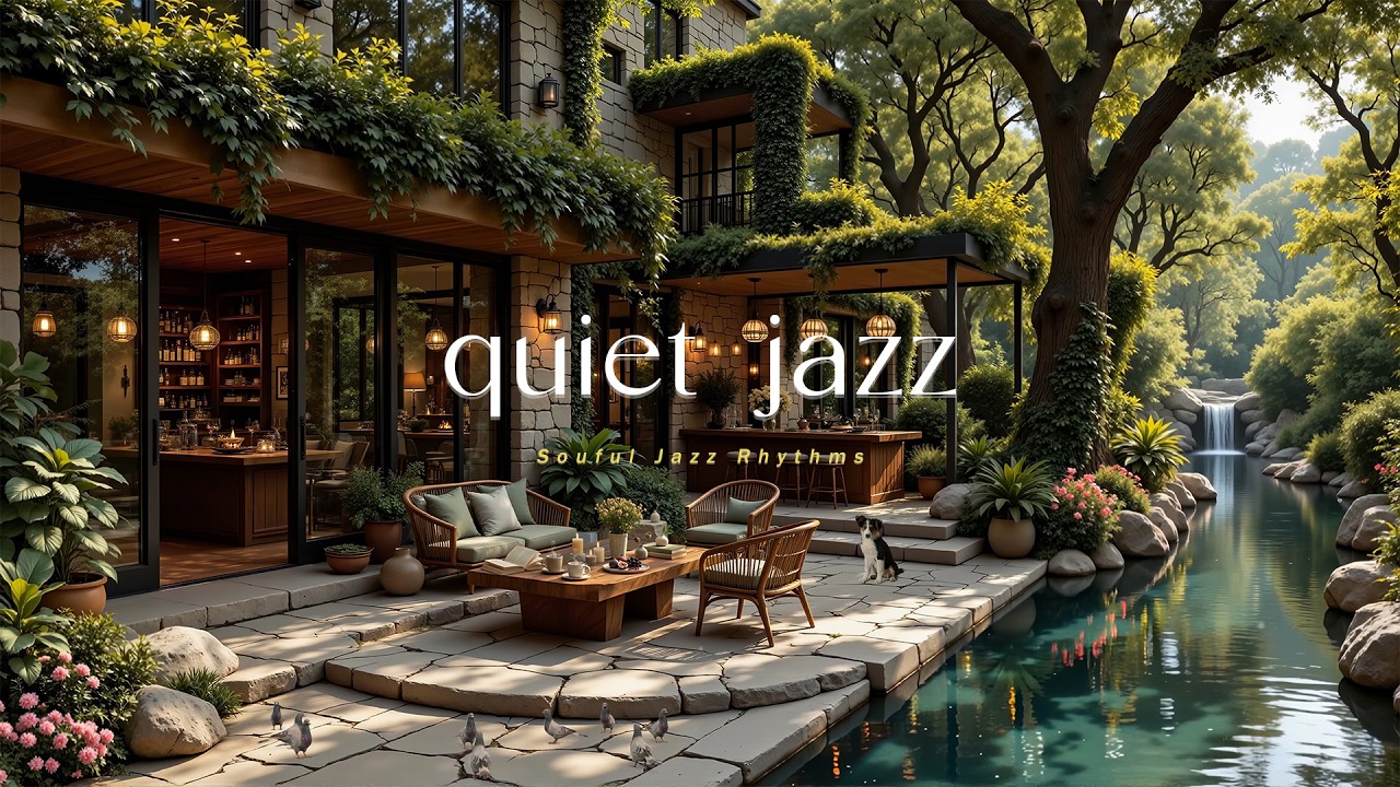 Morning Jazz In A Quiet Forest Café | Soft Jazz Piano & Nature Therapy For Work, Relaxing