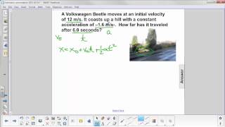 Kinematics - Motion at Constant Acceleration Q55