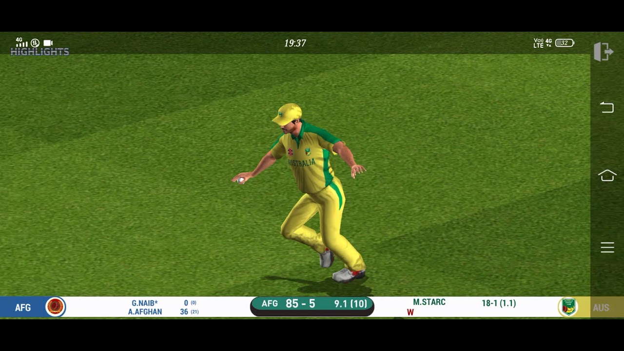 Rc 20 gameplay 2019 world cup aus vs afg / aus win by 9 wickets