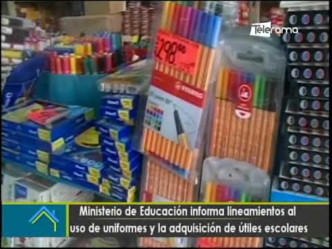 Ministerio de Educación informa lineamientos al uso de uniformes y la adquisición de útiles escolares