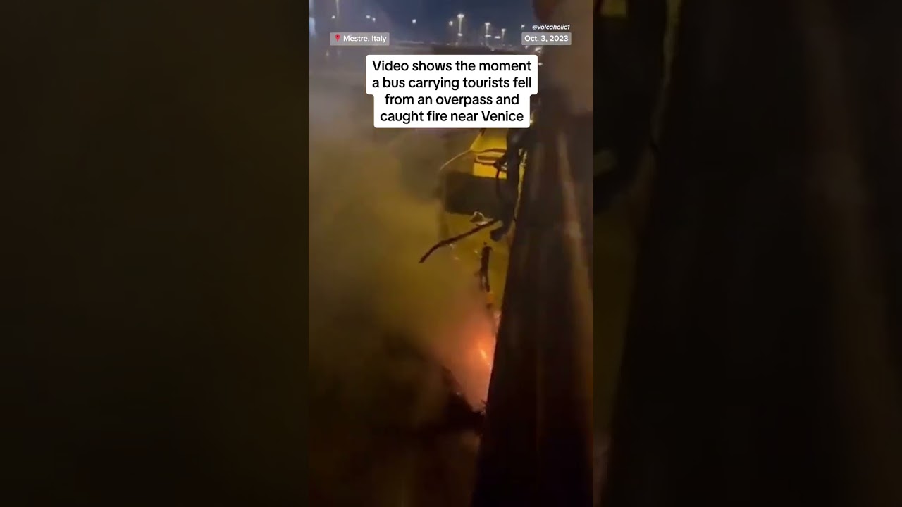 Venice bus falls off overpass