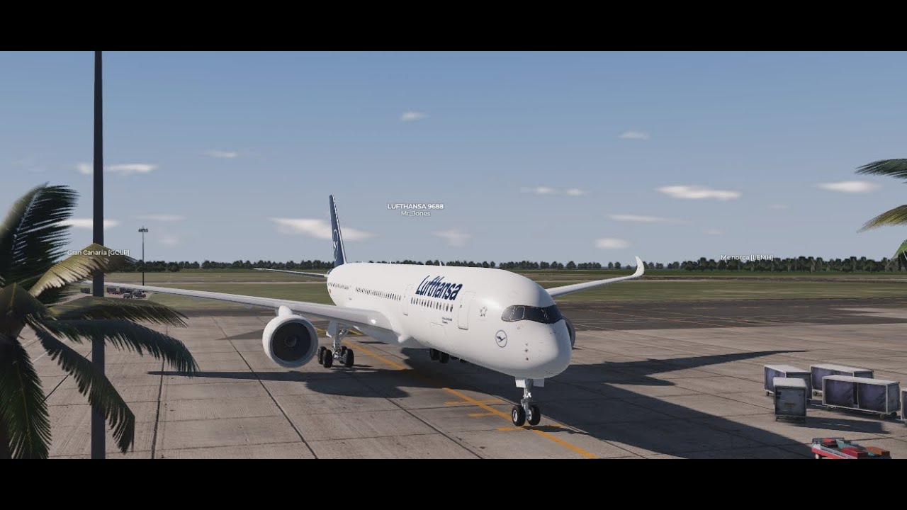 PF flying with an airbus a 350 from punta cana to gran canaria.full vid un cut.