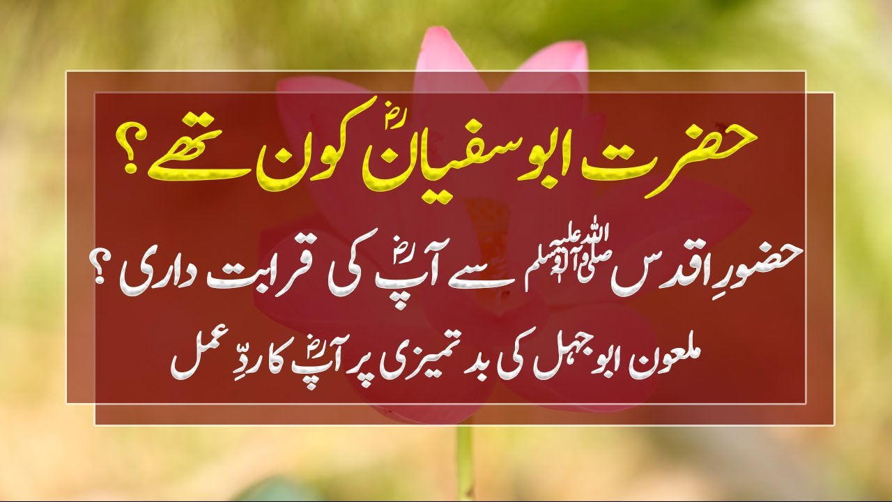 Hazrat Abu Sufyan R.A Kon thay in Urdu Hazrat Abu Sufyan R.A Story in Urdu Hilal Studio