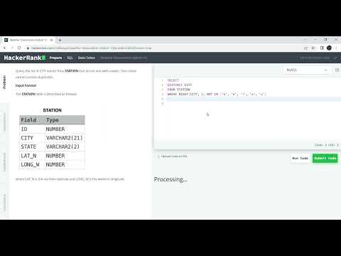 HackerRank SQL || Weather Observation Station 10 || SQL Learning