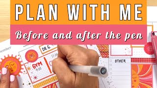 Plan With Me Before AND After the Pen - Checklist Layout Happy Planner - Retro Sunset 🌞 - Sept 2024 Net Worth