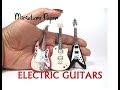 DIY Paper Electric Guitars Dollhouse Miniature Stratocaster, Flying V, and Les Paul 1:12 scale