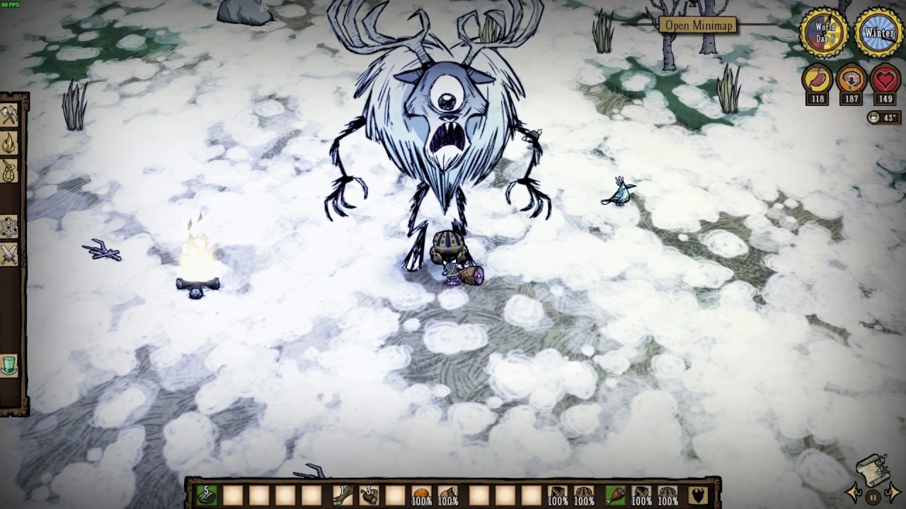 Don T Starve Together Fr Combattre Le Geant D Hiver Le Deerclops Youtube