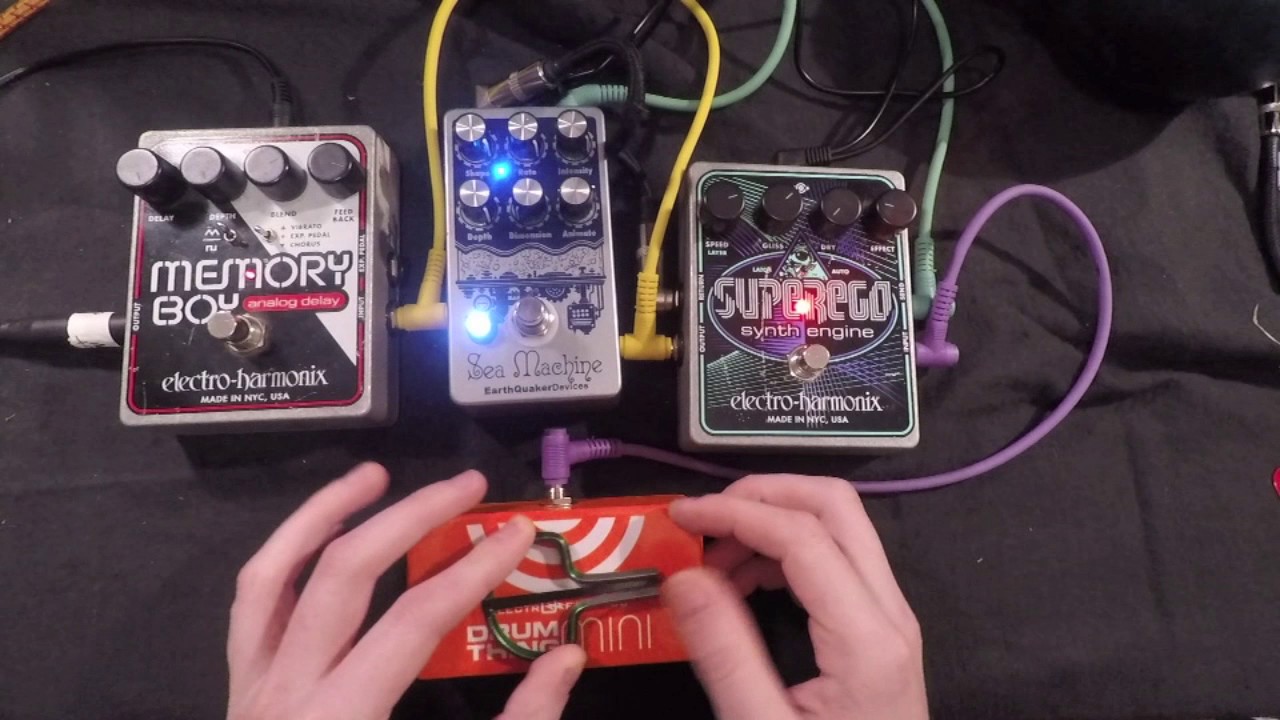 Electro Faustus Drum Thing with Mouth Harp, EHX Superego, EQD Sea