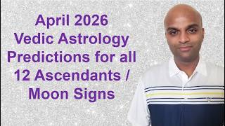 April 2026 Vedic Astrology Predictions for all 12 Ascendants / Moon Signs