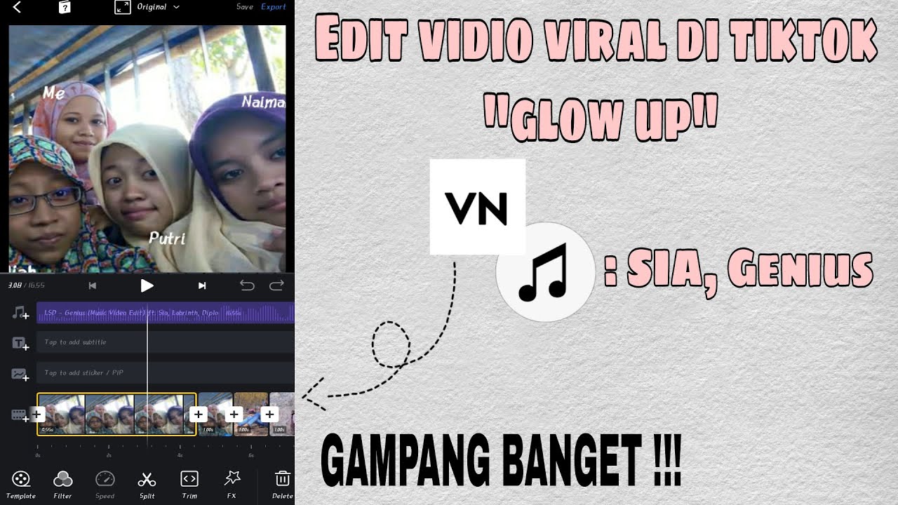 CARA EDIT VIDIO GLOW UP MENGGUNAKAN APLIKASI VN || TIKTOK