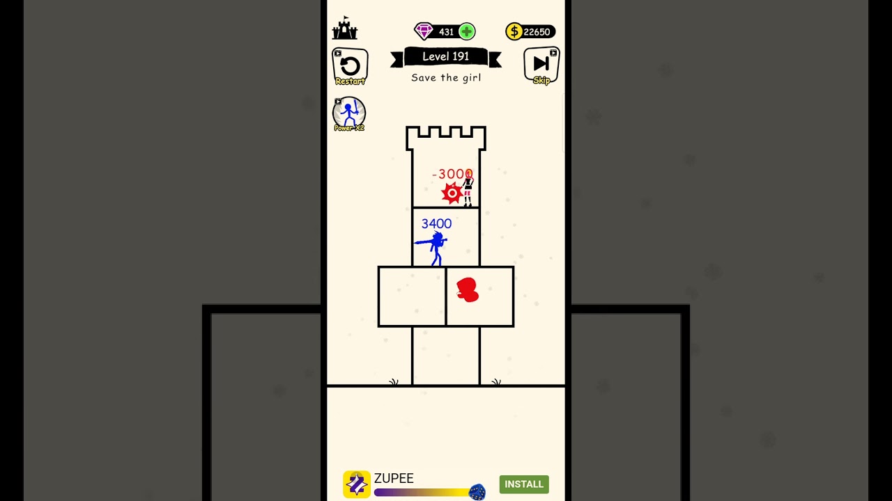 stick hero tower defense gameplay level 191 iOS