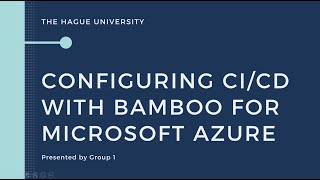 Configuring CI/CD with Bamboo for Microsoft Azure