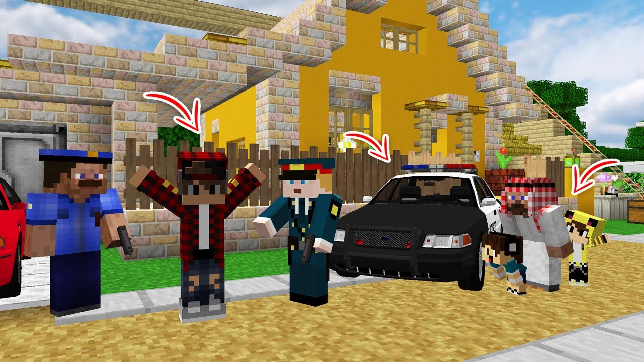 ماين كرافت لكن الشرطة مسكتني واتهموني بالقتل 😨 افلام ماين كرافت