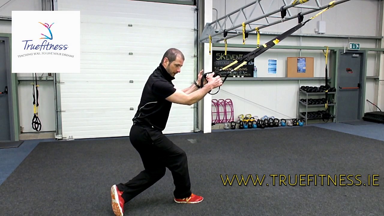 How to do TRX cross balance lunge YouTube
