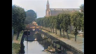 Beautiful Bolsward \u0026 Sloten in Friesland, Netherlands in 1924 in color! [A.I.enhanced \u0026 colorized]