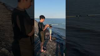 Usaqlarin ilk baliq ovu.Children's first fishing trip  #fishing #fish #nature #baki #balıqovu