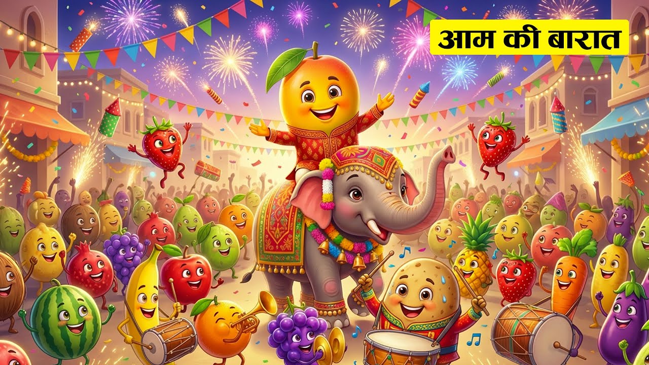 🥭 आम की बारात | Mango Ki Nikli Baraat | Kids Cartoon Video | hindi rhymes | Kids Song