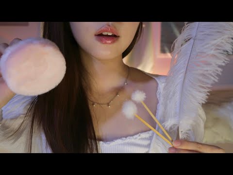 ASMR☁️ 온몸을 감싸는 팅글 가득 포근한 소리 • 솜털 귀이개 • 깃털 • 시각적 트리거 • 파도와 <strong>새소리</strong>