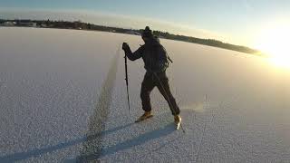 Från Gamla hamn till Ådö fiskehamn på skridsko.