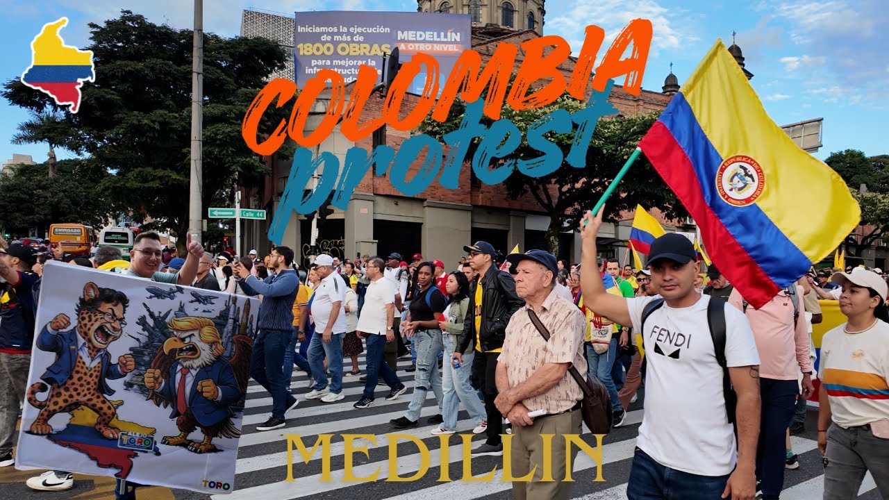 BONES ATTENDS A COLOMBIAN PROTEST 