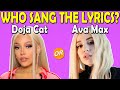 Doja Cat or Ava Max Lyrics Quiz
