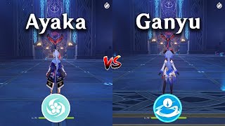 Ayaka vs Ganyu !! Who is the best DPS?? gameplay comparison [ Genshin Impact ]