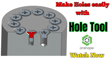 Onshape Tutorial on Hole Tool | How to use Hole Tool in Onshape.