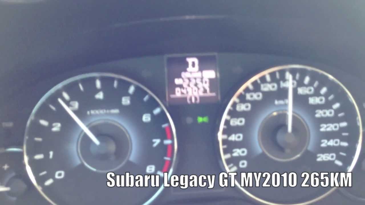 Subaru Legacy GT 2010 265HP 140 km/h FUEL CONSUMPTION