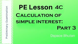 PE Lesson 4C| calculation of simple interest